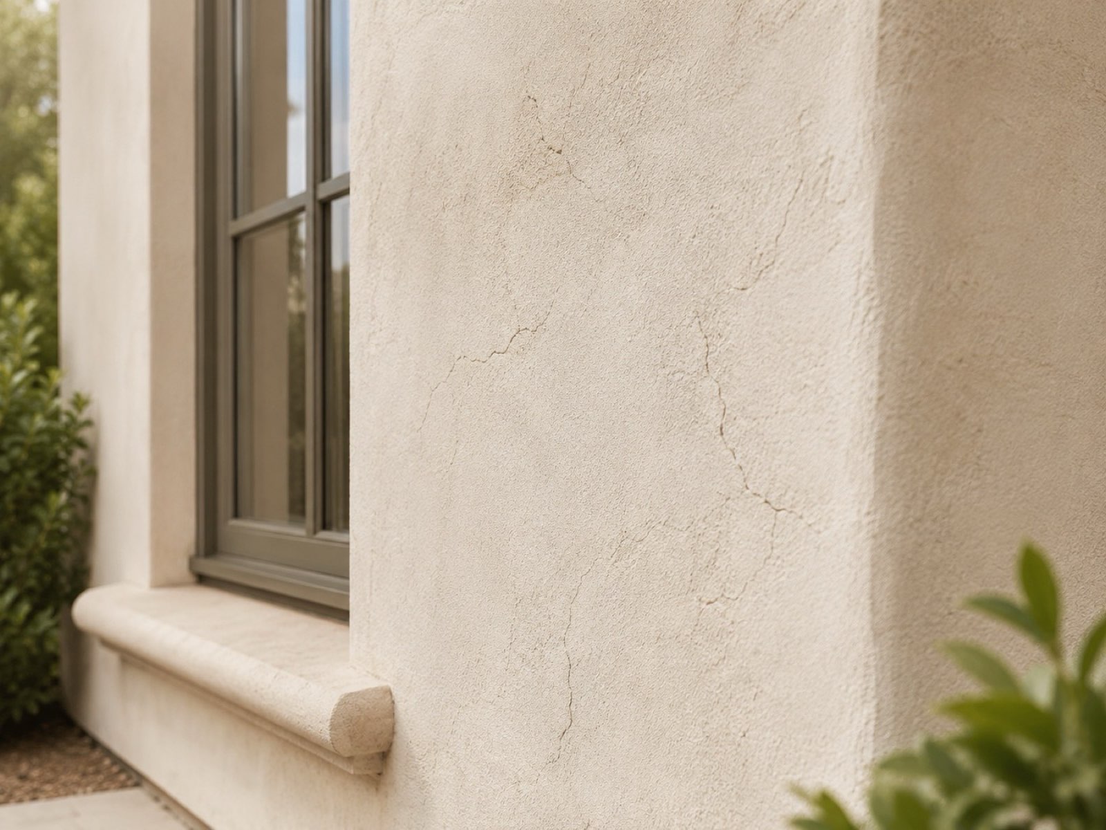 Cracked stucco damage